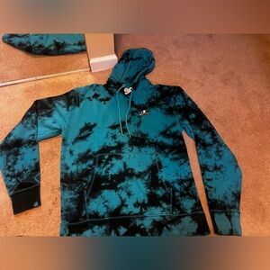 Champion Blue and Black Tie-Dye Hoodie
